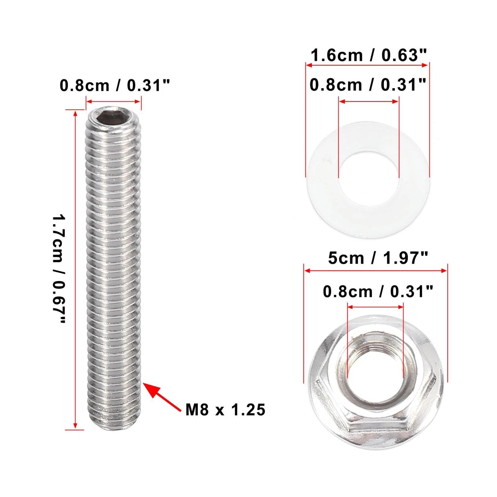 10pcs Exhaust Manifold Bolt Studs for Honda Acura B C D F H K Series (1990–2023)