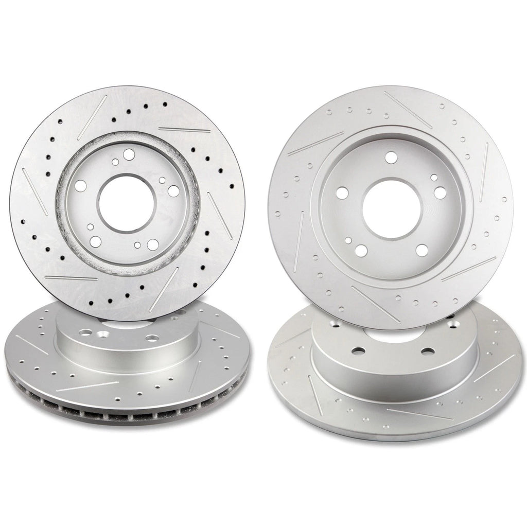 Set of 4 Slotted Brake Rotors for Honda Civic (2006–2011)