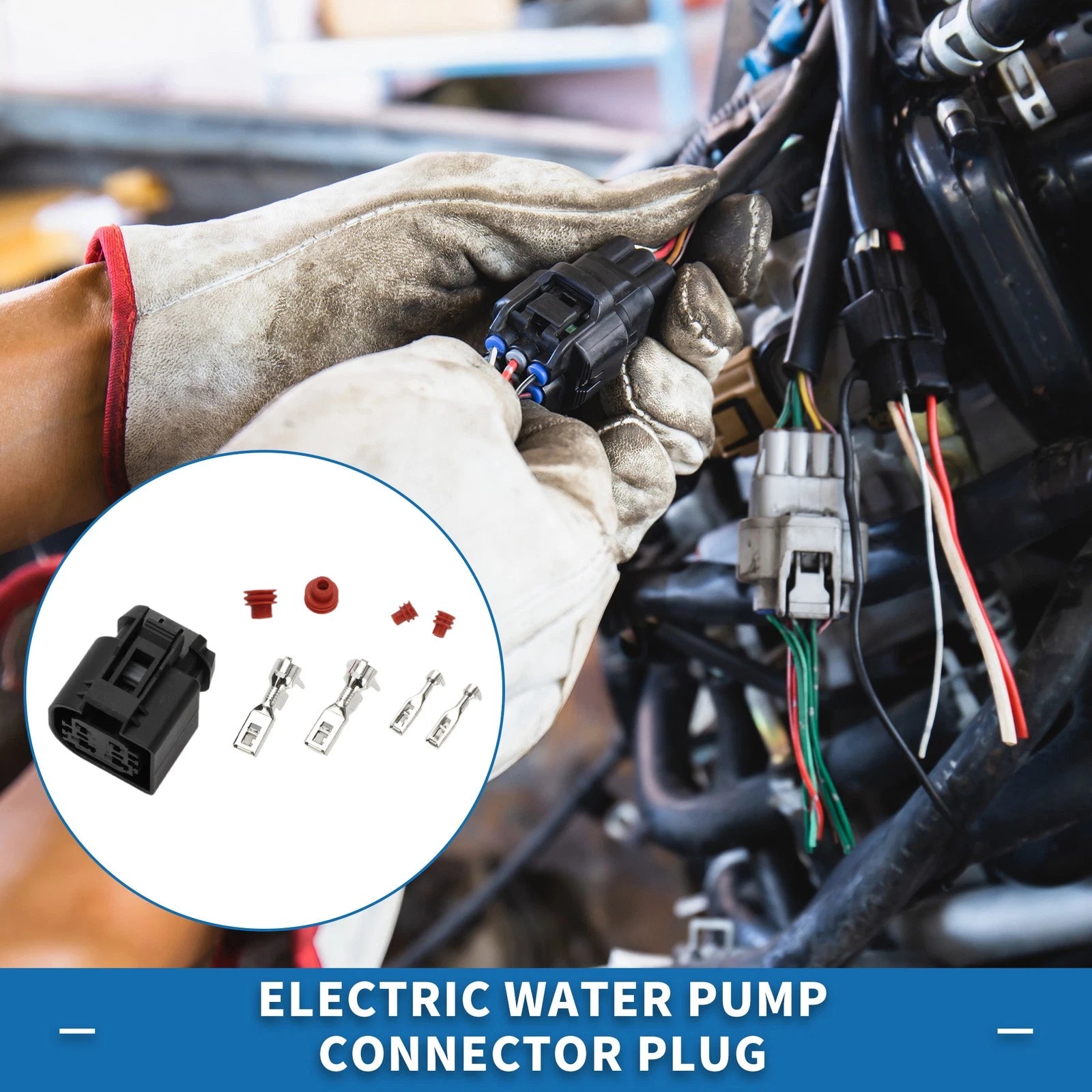 4 Pin Electric Water Pump Connector Plug for BMW CWA400 (No. 10098866)