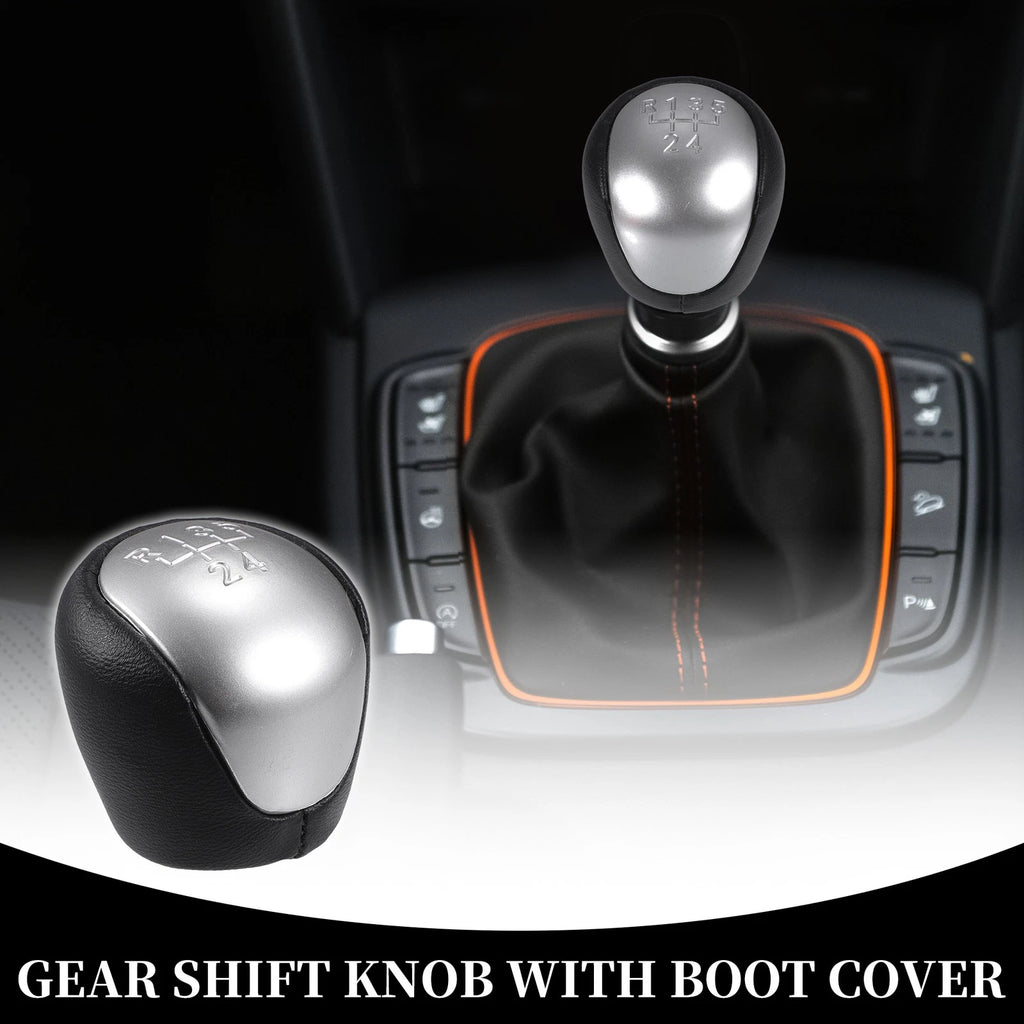 5 Speed Manual Gear Shift Knob for Hyundai IX35 (2009–2015) Faux Leather Black