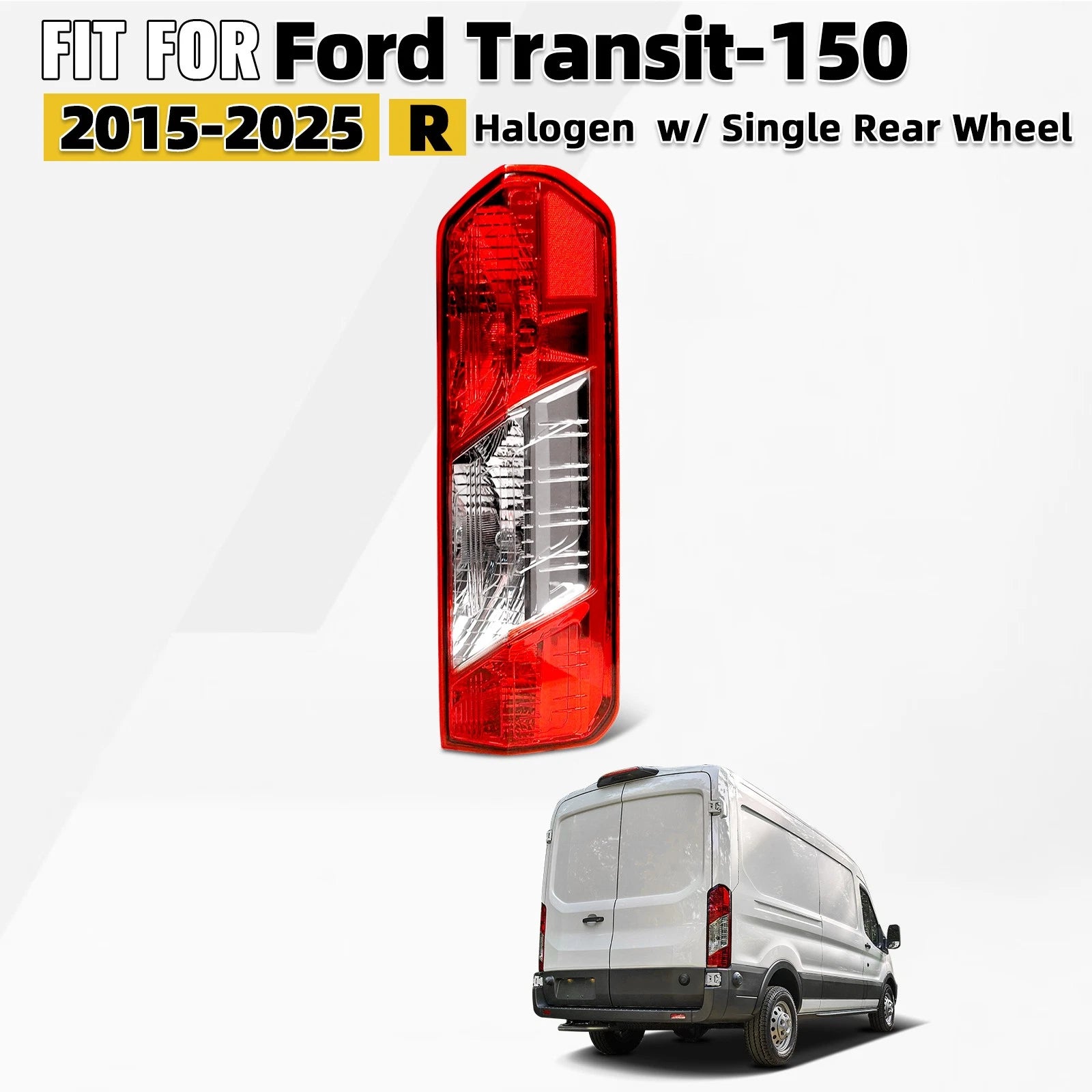 Halogen Tail Light for Ford Transit-150 Transit-250 (2015–2025) W/ Bulb Right Side