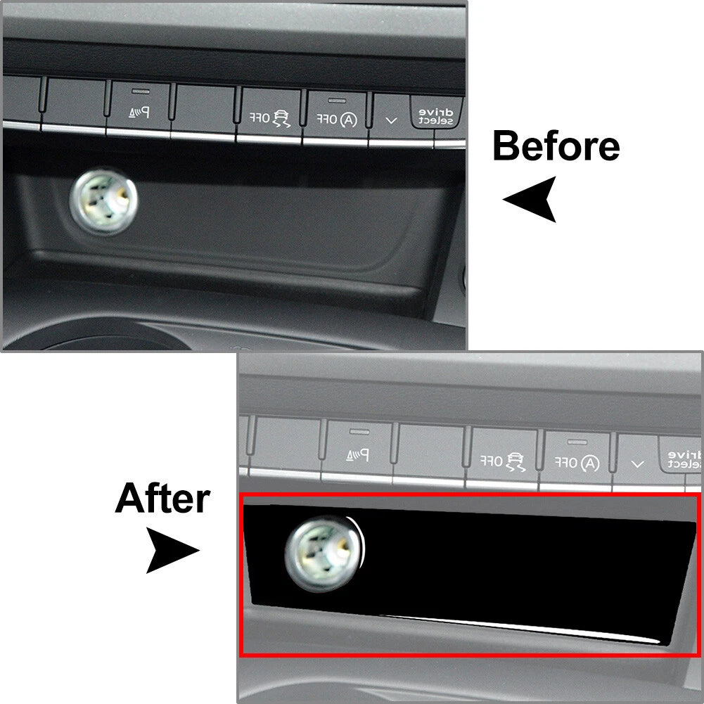 Center Console Cigarette Lighter Panel Cover Trim for Audi A4 A5 S4 RS4 (2017–2023)