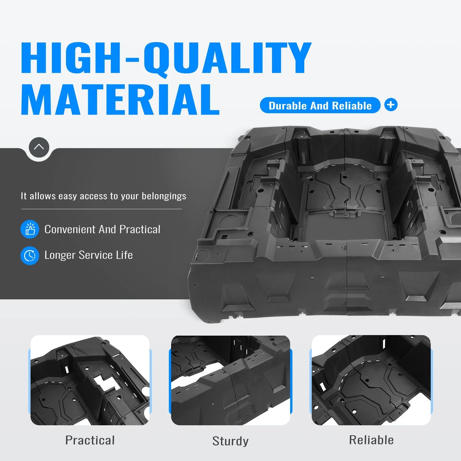 Set of 2 Rear Bed Box Sections for Polaris RZR XP Turbo 4 (2014–2023)