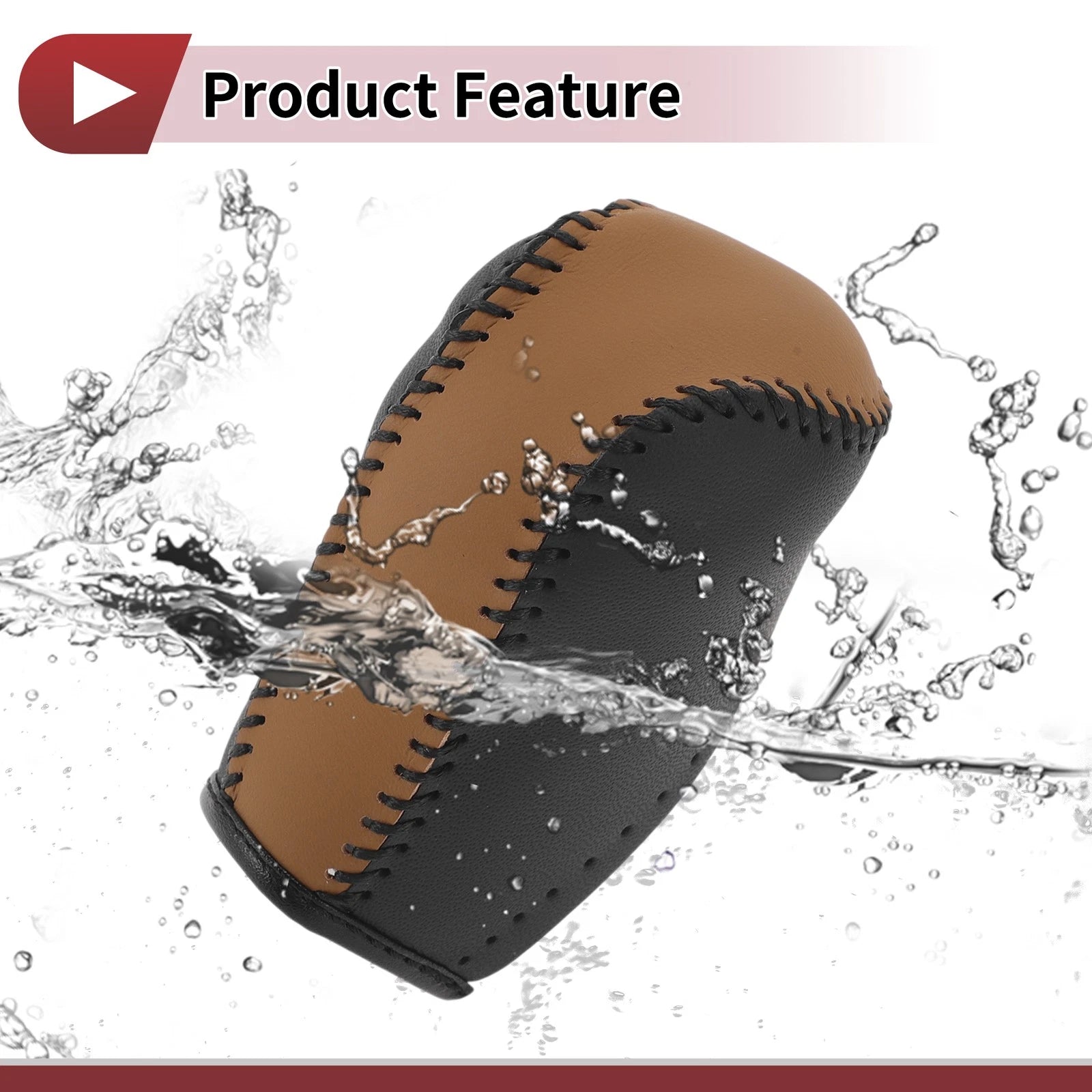1 Pc Gear Shift Knob Cover for Toyota Corolla (2014–2018) Brown Faux Leather
