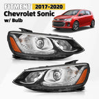 1 Pair Halogen Projector Headlight for Chevy Sonic (2017–2020)