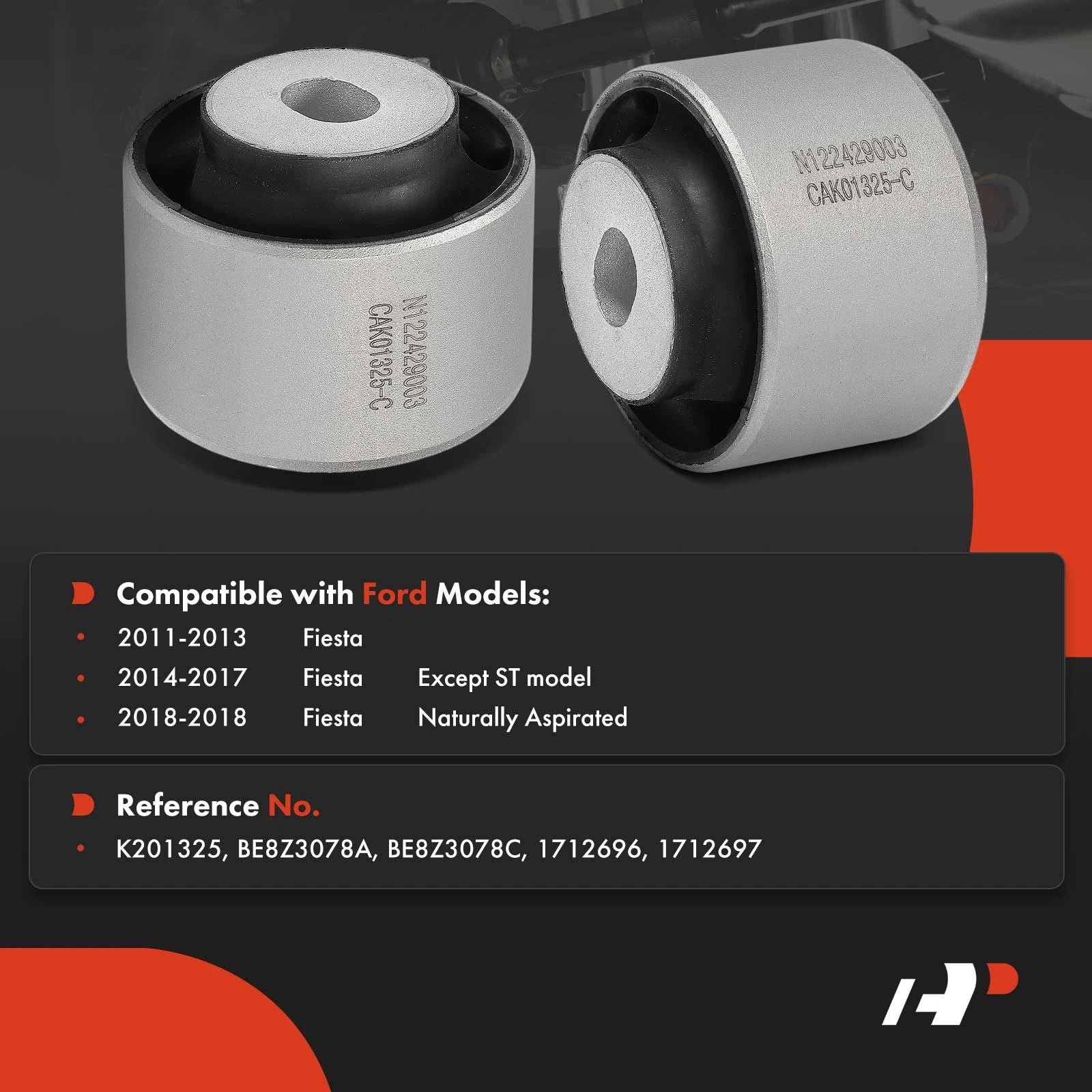 2X Front Lower Control Arm Bushings for Ford Fiesta (2011-2018)