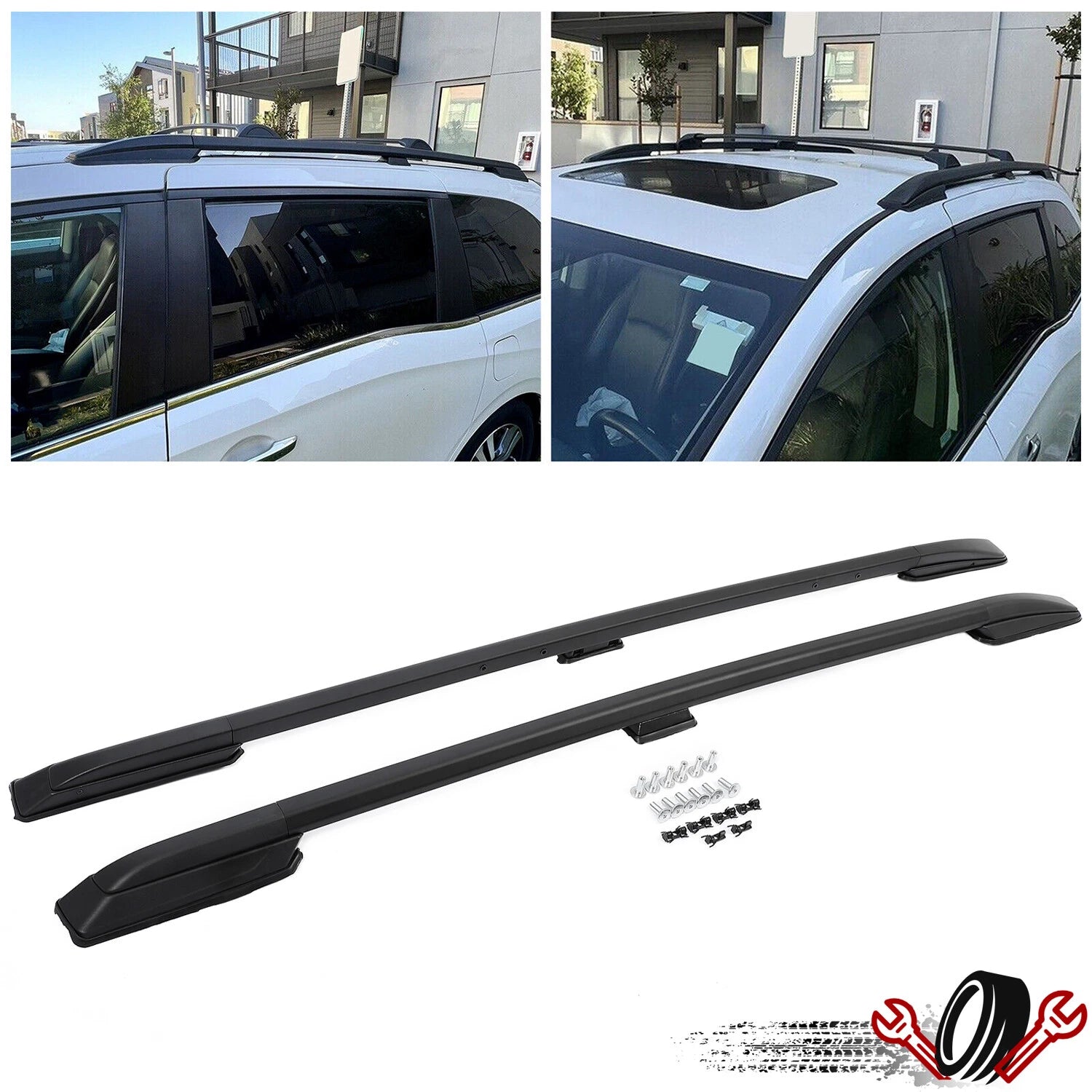 Pair Roof Rack Side Rail Cargo Carrier for Honda Odyssey (2018–2025) Black