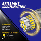 2X 1156 LED Reverse Backup Light Bulb 1200LM 6500K for Autoone