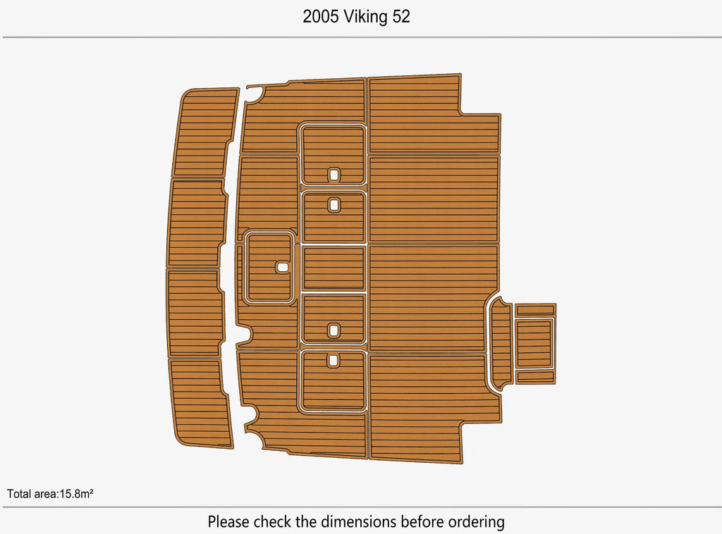EVA Pads for Viking 52 Swim Platform Cockpit Boat (2005) - Faux Teak Deck