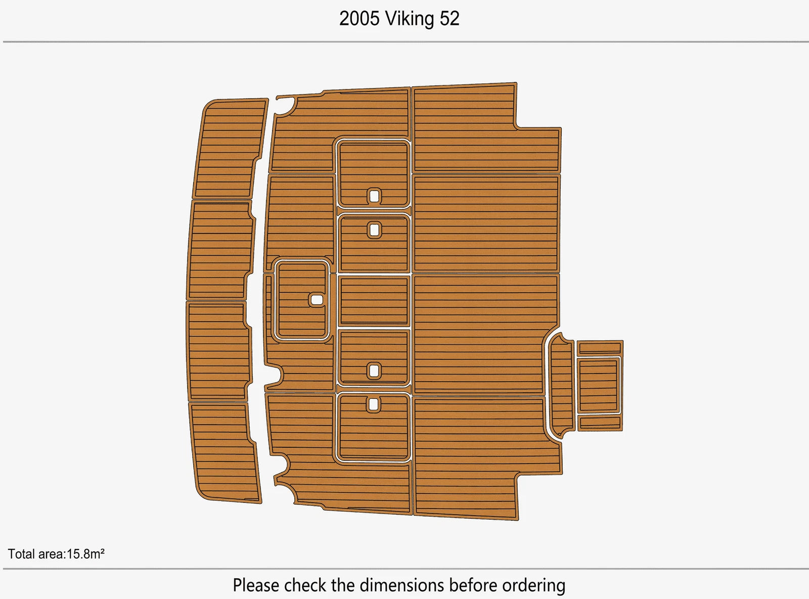 EVA Pads for Viking 52 Swim Platform Cockpit Boat (2005) - Faux Teak Deck