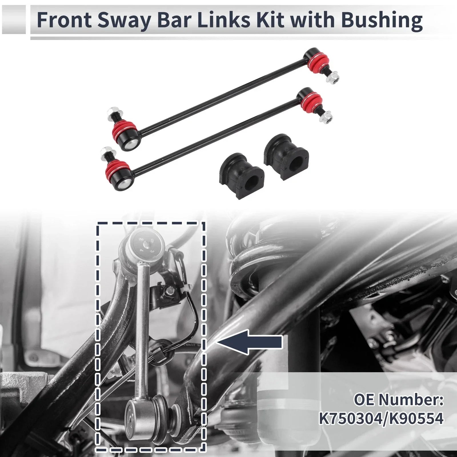 Front Stabilizer Bar Links with 2 Pcs Bushing for Honda Odyssey (2005-2010)