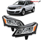 Set of 2 Halogen Headlights for Chevrolet Traverse (2013–2017) Black Chrome