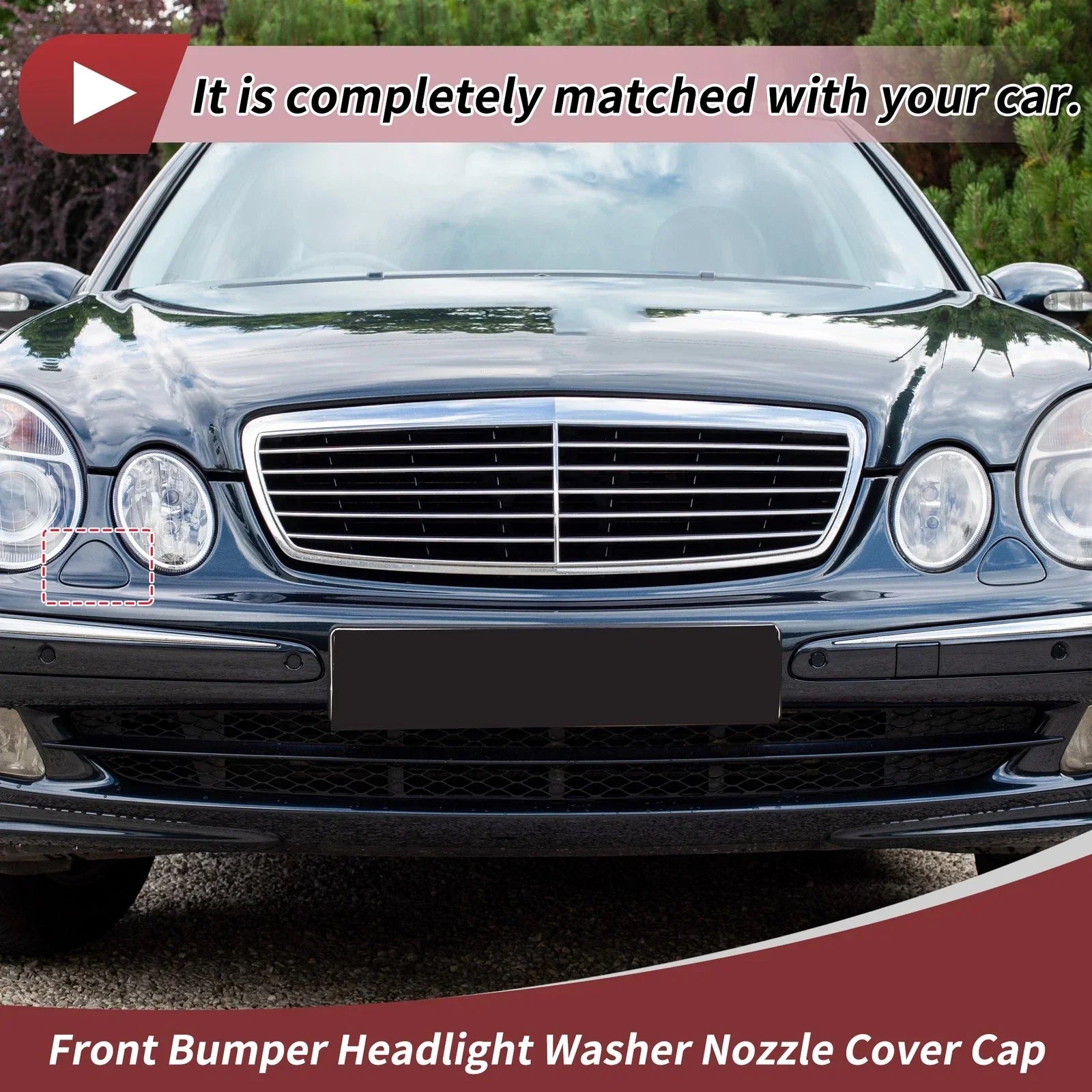 Front Right Washer Nozzle Cover for Mercedes-Benz E320 (1994-2006) White 1 x