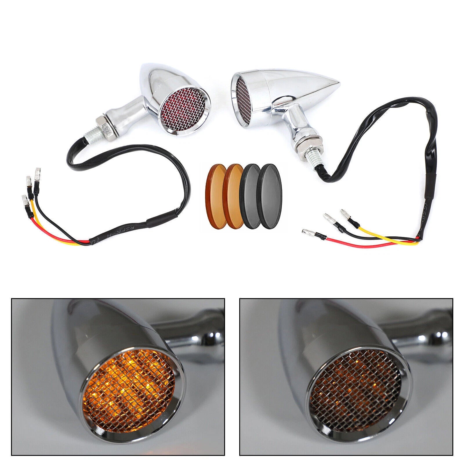 M10 Chrome Turn Signal Light Indicators for Universal Motorcycle (All Years)