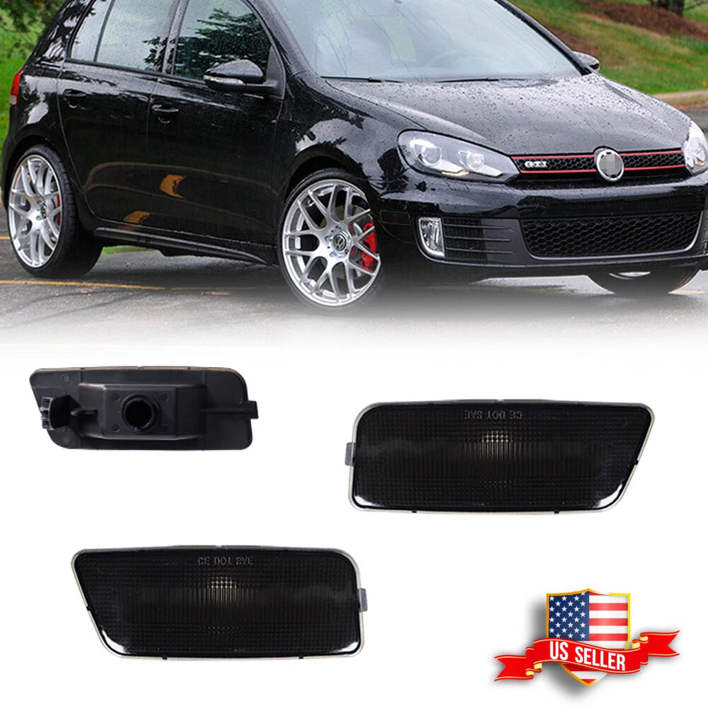Smoked Lens Front Side Marker Lights for VW MK6 Golf GTI (2010–2014)