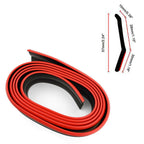 8ft Black Red Bumper Spoiler Lip Splitter for Universal (Universal, 2020-2024)