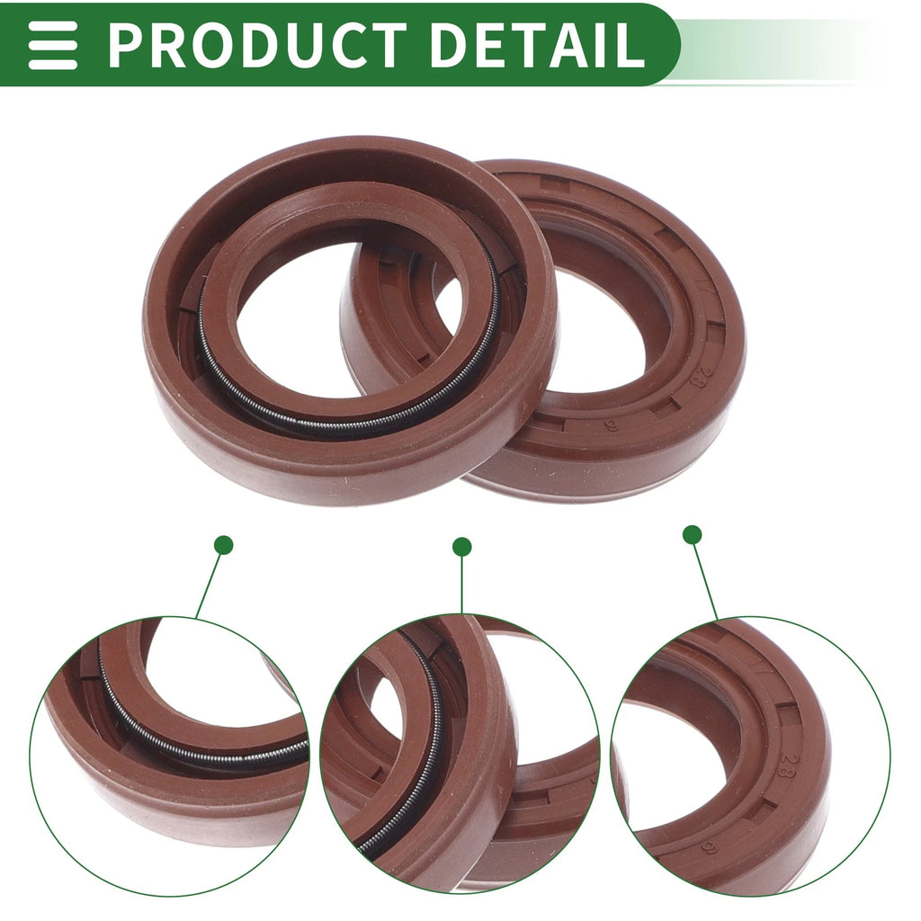 Set of 5 Oil Seal Rotary Shaft Seal FKM Rubber 17x28x6mm