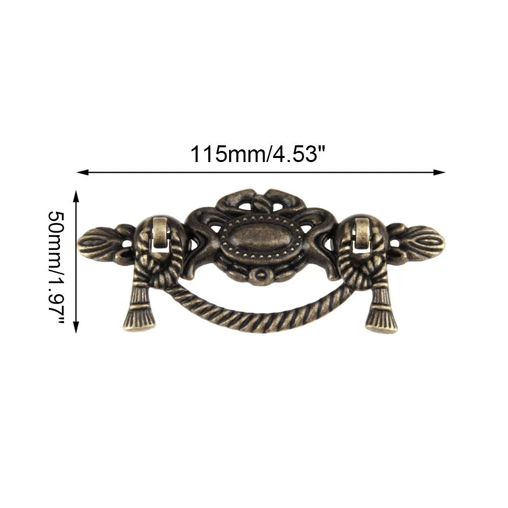Set of 6 Zinc Alloy Antique Handle Knob Pulls for Jewelry Box Cabinet Drawer