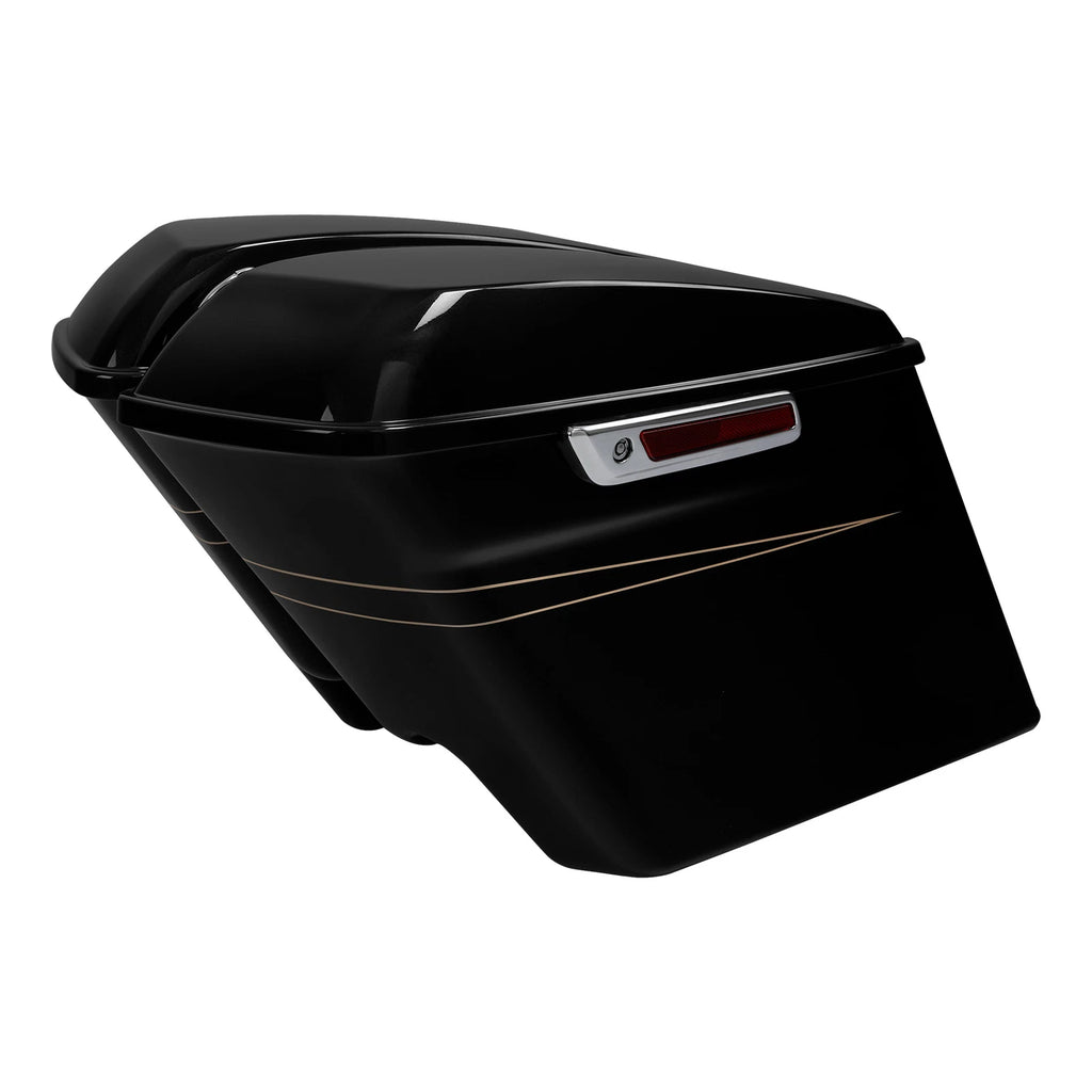 5" Stretched Saddlebags for Harley Street Road Glide (2014–2023) Black Quartz