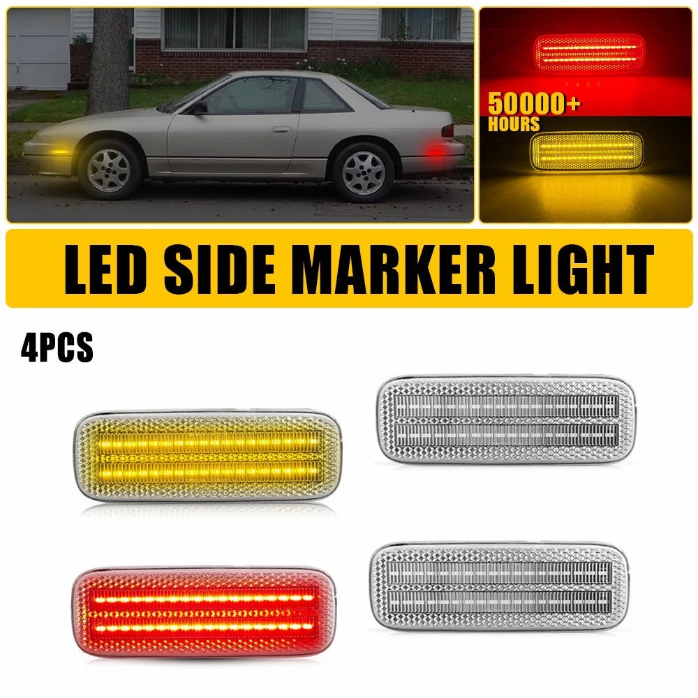Front Fender Rear Bumper Marker Lights for Nissan 240SX S13 (1989–1994)