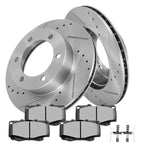 Set of 2 Front Brake Drilled & Slotted Rotors & Ceramic Pads for Toyota Tacoma (1999–2003)