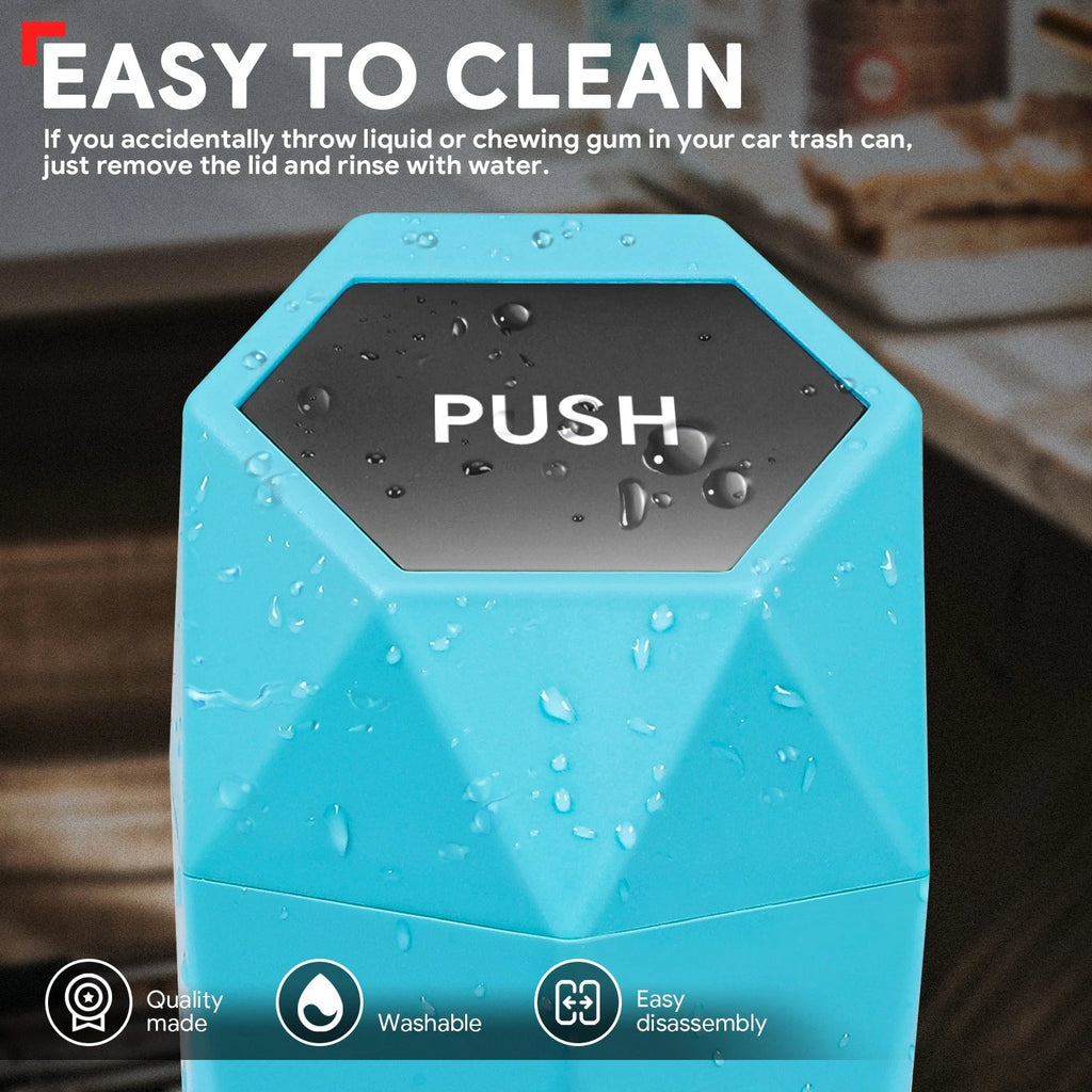 Trash Can 3.5" Sky Blue with Removable Lid for Home Use