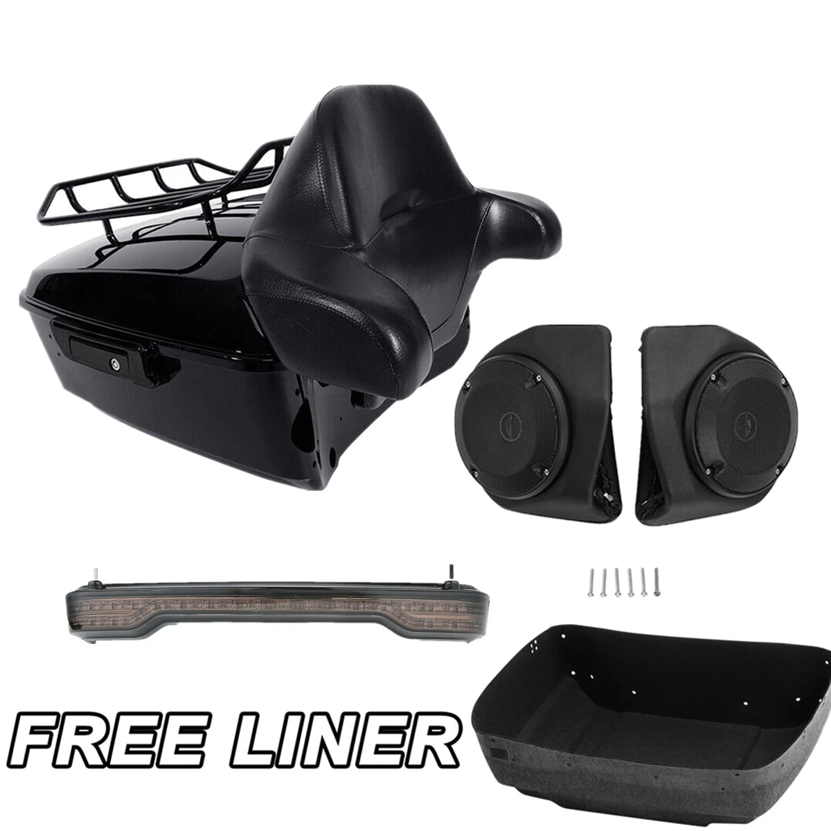 Trunk Pad Rack Tail Light Speakers for Harley Electra Road Glide (2014–2025)