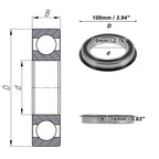 Deep Groove Ball Bearing 70x100x16mm for Scooter Skateboard (N/A)