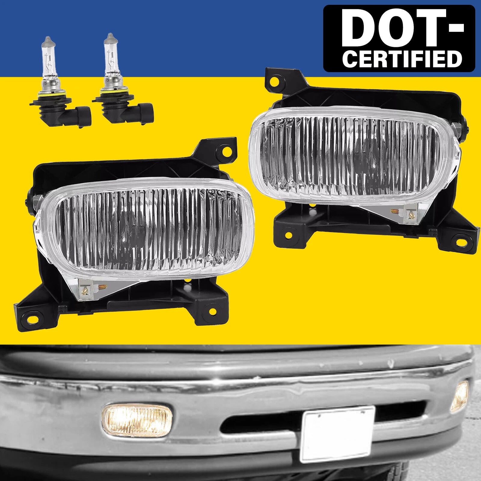 Front Fog Driving Lights for Toyota Tundra (2000–2006) LH & RH, Clear Lens
