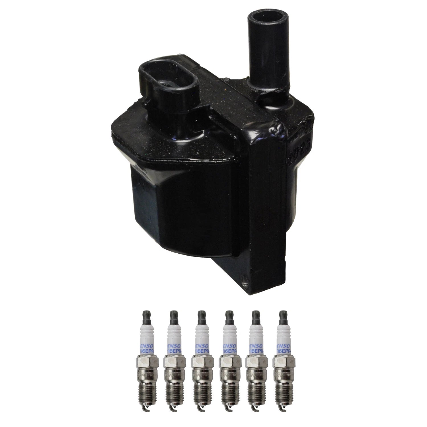 Denso Ignition Coil & 6 Platinum Spark Plugs Kit for Bravada C1500 Jimmy (1995–2001)