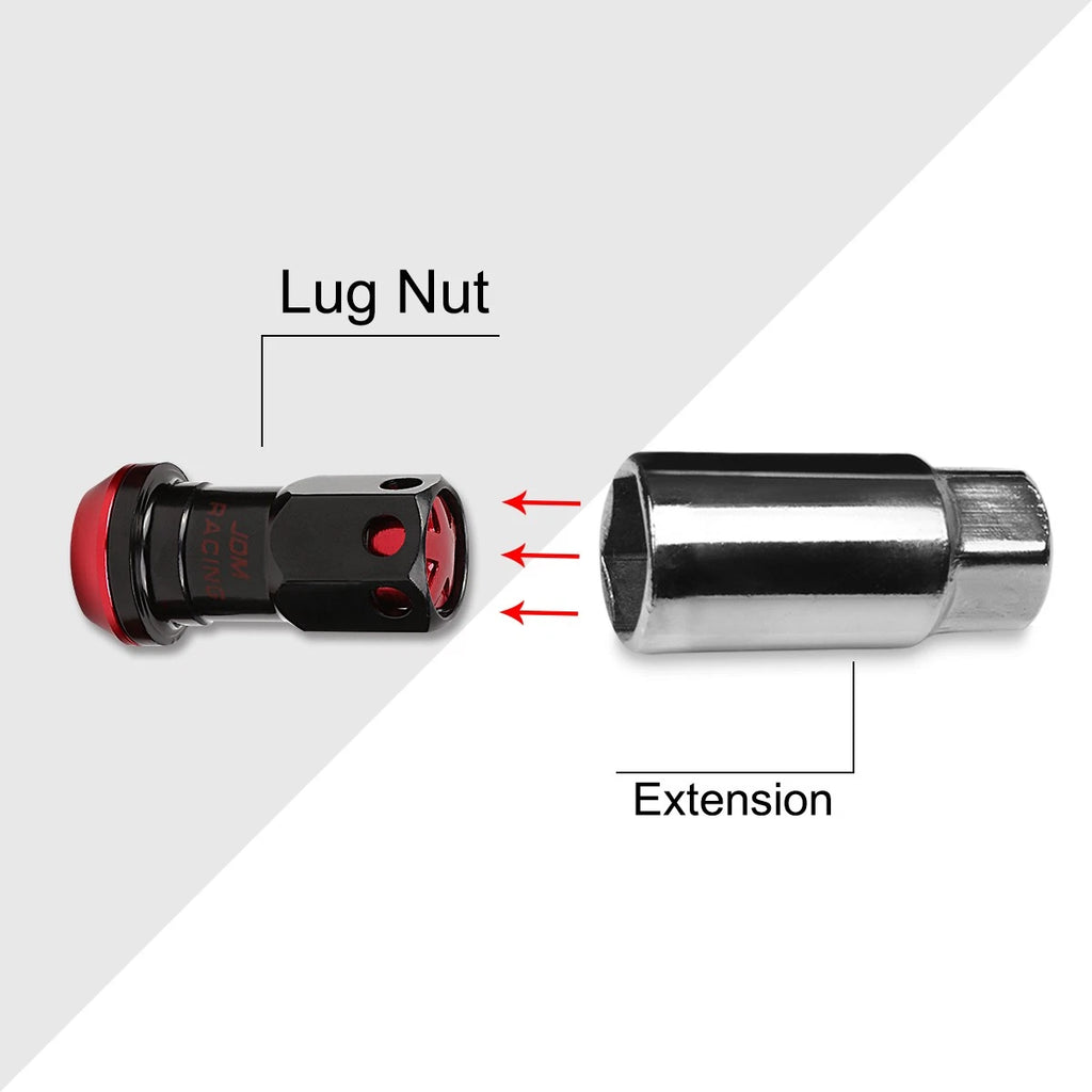 Set of 20 Black Cone Wheel Lug Nuts for JDM Vehicles (M12X1.5)