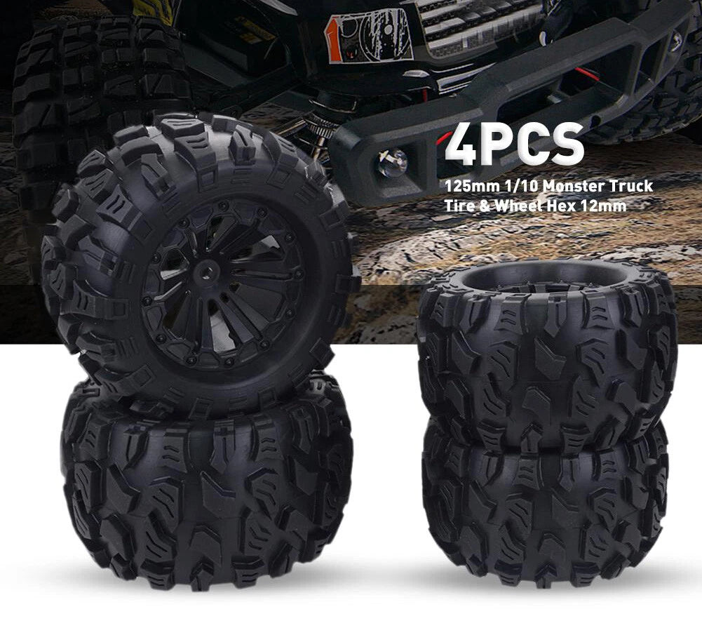 Set of 4 Wheels Tires for HPI Savage XS TM Flux Racing (1/10)