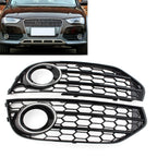 Front Bumper Honeycomb Fog Light Grille Cover for Audi A4 Allroad (2010–2016) Chrome