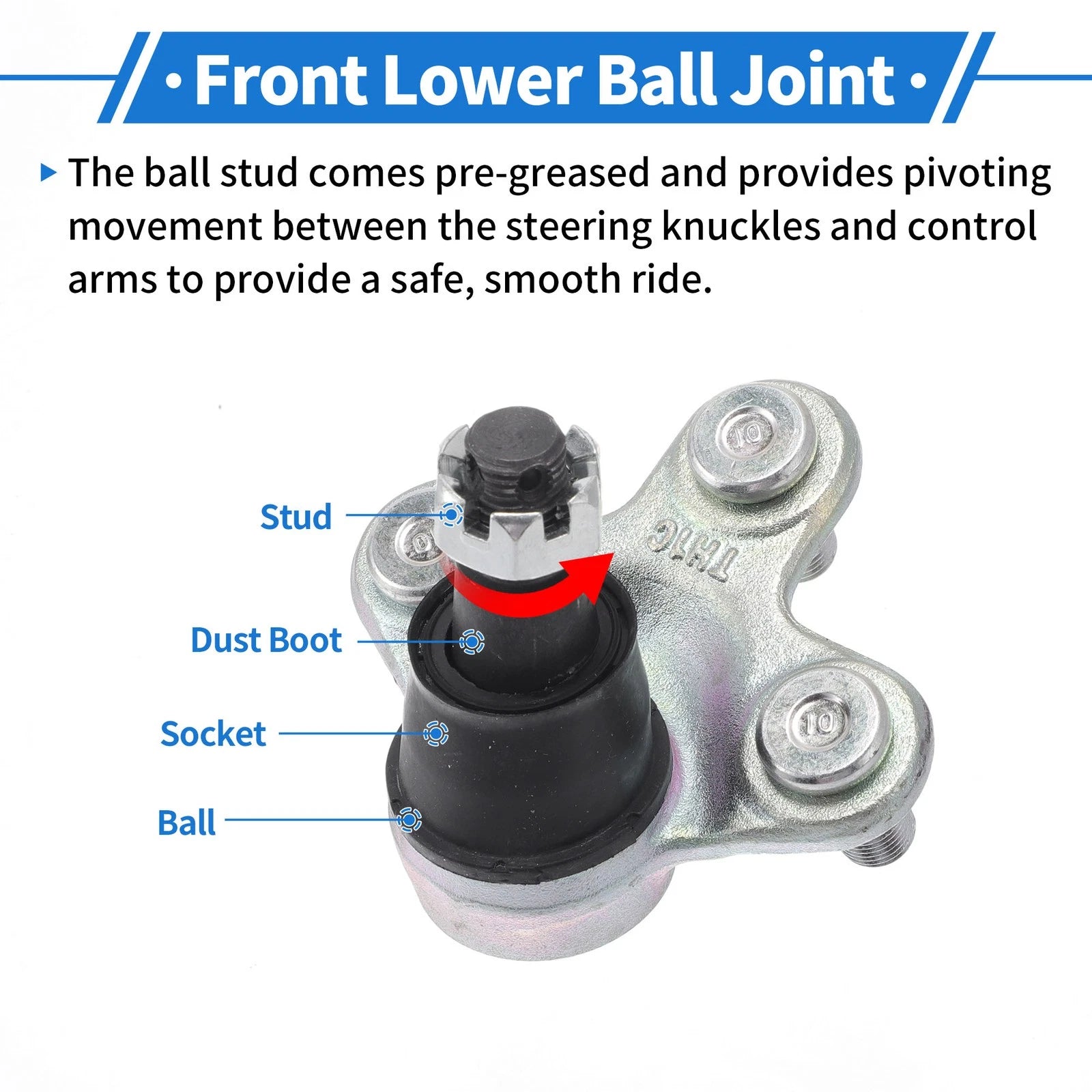 2 Pc Front Lower Ball Joints for Honda CR-V (2017–2022) No. 51220TMJT51