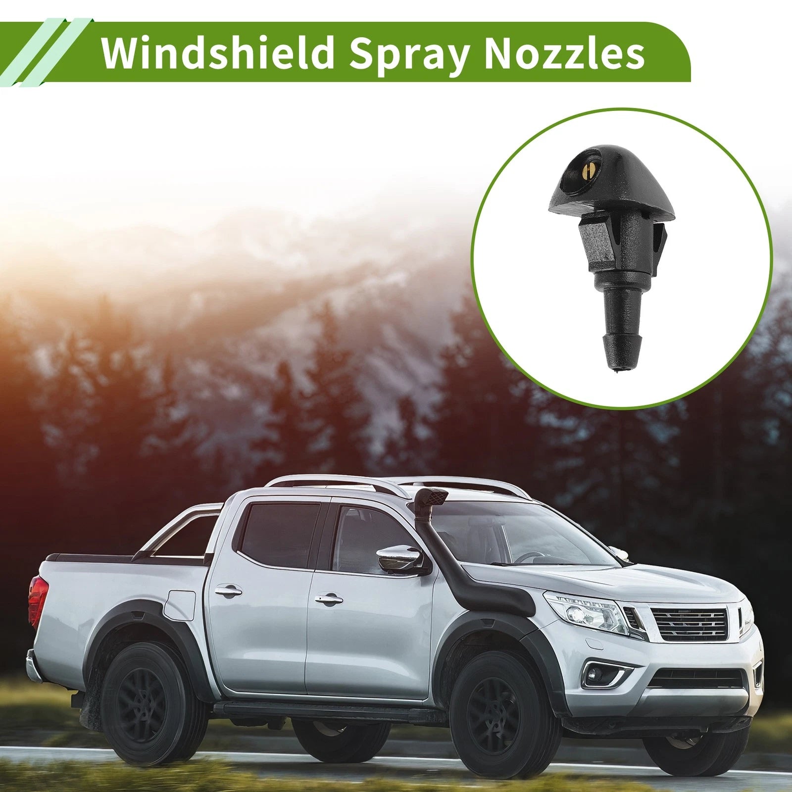 Windshield Washer Nozzle w/ Hose Connector for Honda 
