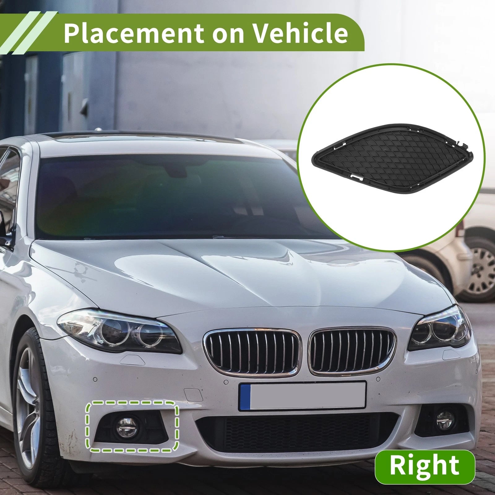 1 Pc Fog Light Grill for Mercedes-Benz (No. 1178850422) (Black)
