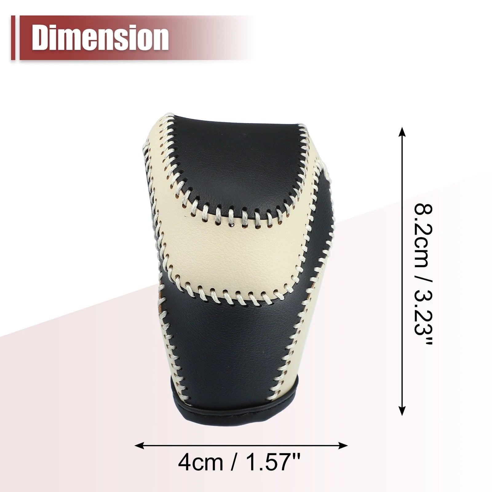 Gear Shift Knob Cover for Toyota Land Cruiser Prado (2010–2023) Black Beige Stitches