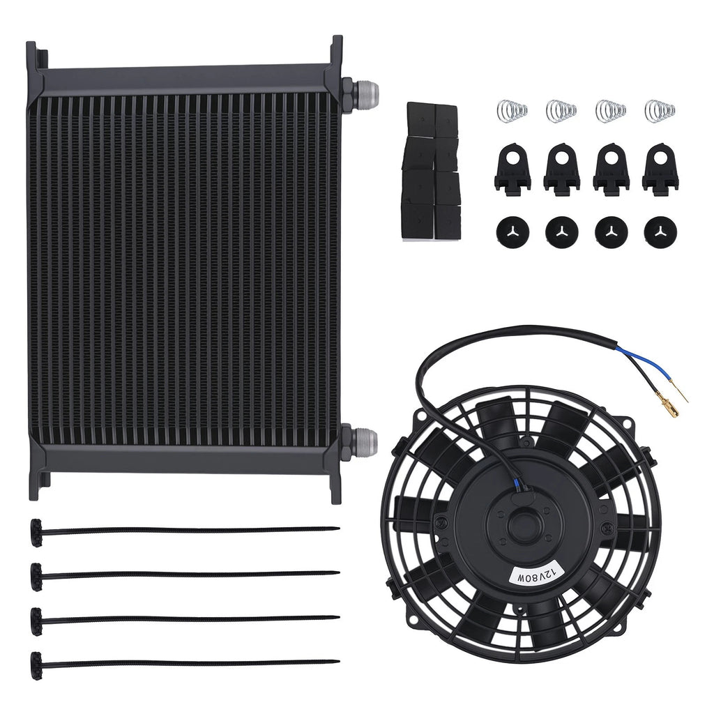 30 Row Engine Oil Cooler with 7" Fan for Universal Street Vehicles
