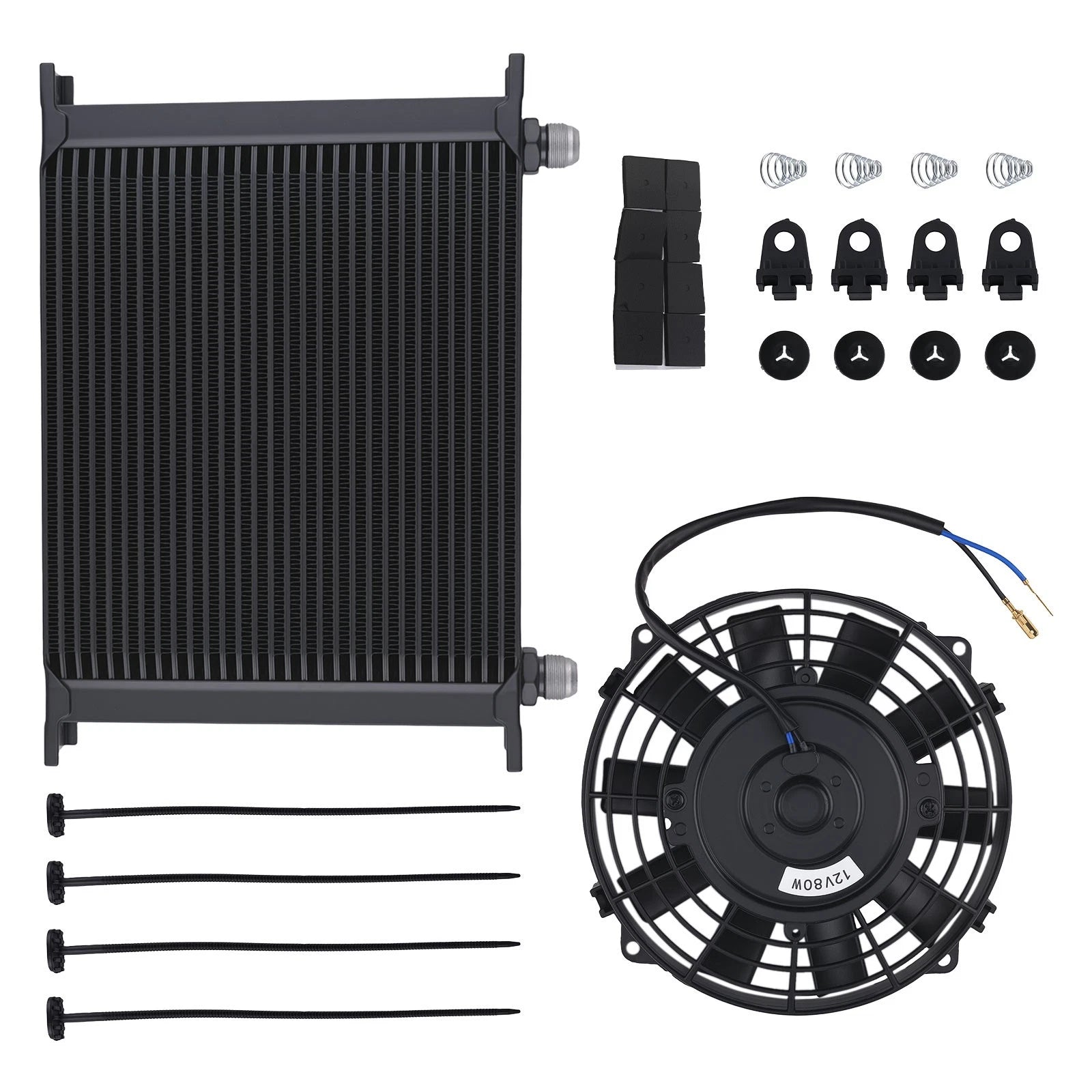 30 Row Engine Oil Cooler with 7" Fan for Universal Street Vehicles