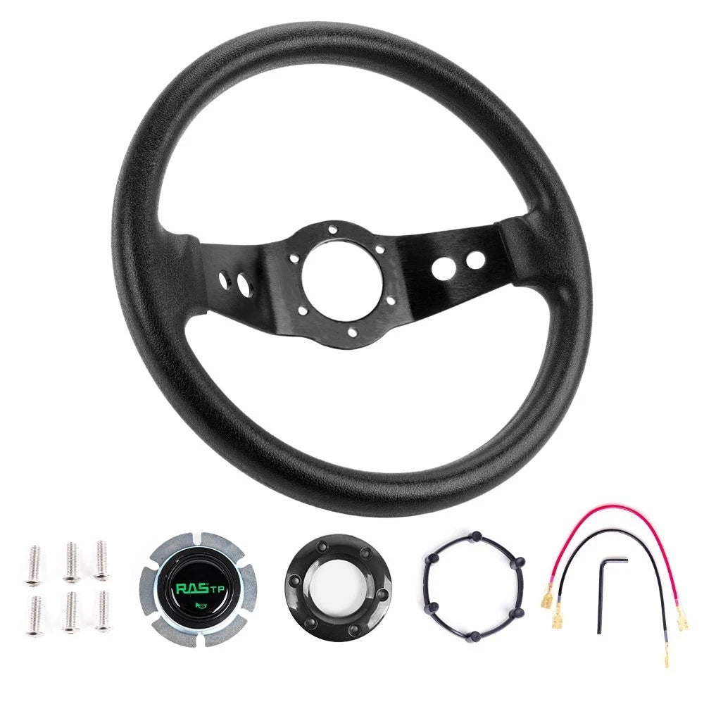 Flat Dish Racing Steering Wheel for Universal Fit (320mm, 6 Hole)