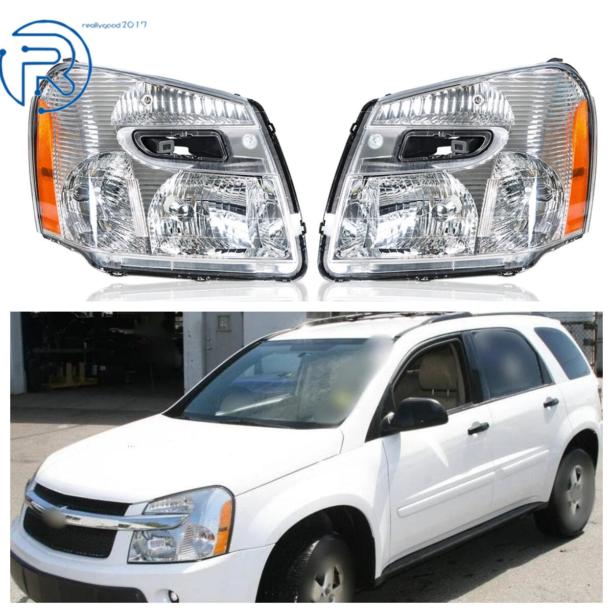 Chrome Housing Headlamps for Chevrolet Equinox (2005–2009)