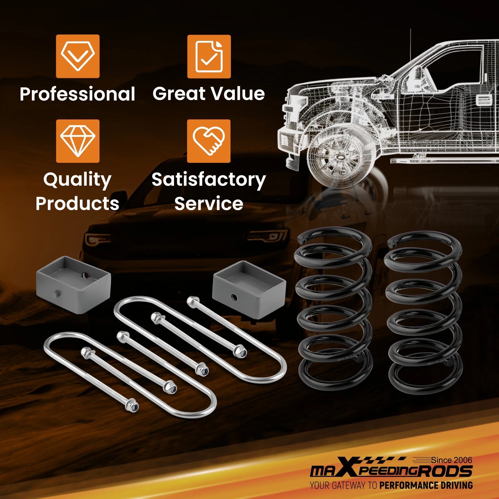 3" / 4" Lowering Kit for Chevy S10 GMC S15 Sonoma (1982–2004)