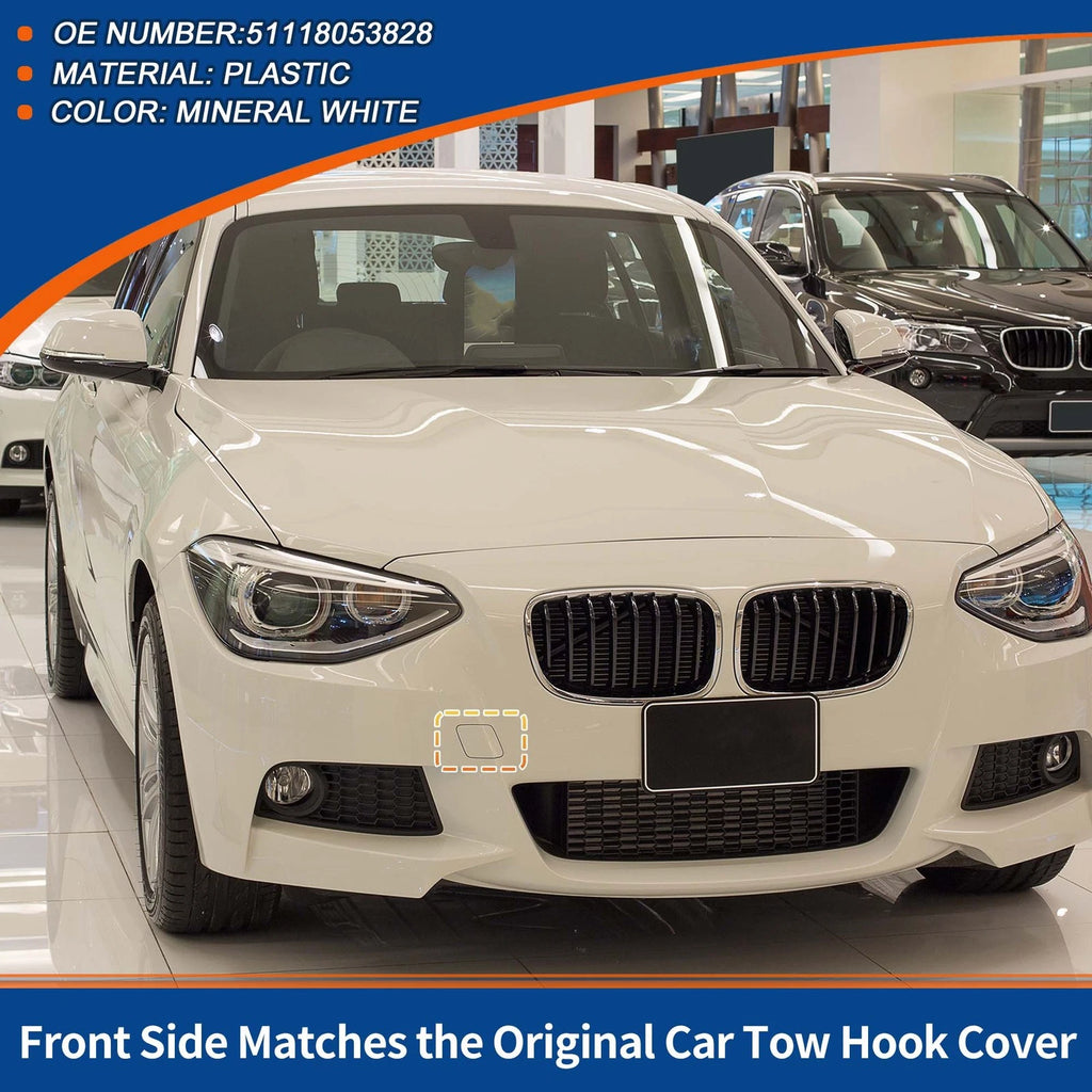 Tow Hook Cover for BMW 114i (2012–2014) No. 51118053828 Mineral White