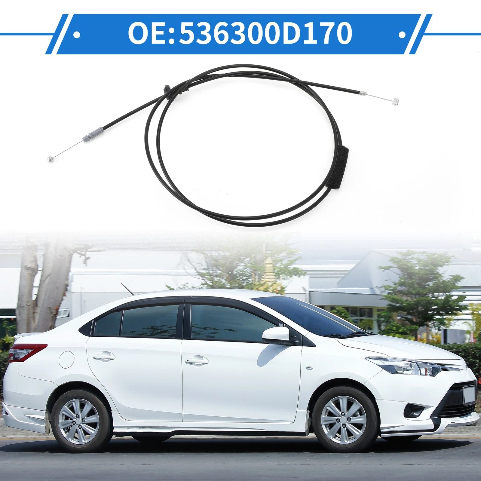 Hood Release Cable No. 536300D170 for Toyota Vios (2014–2017)