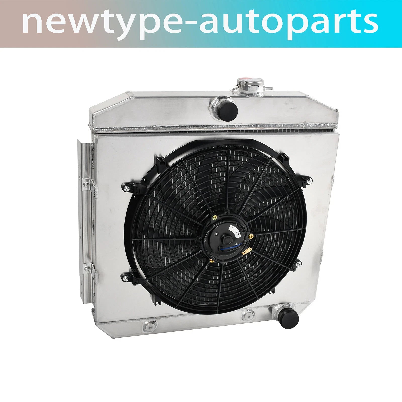 3 Row Aluminum Radiator + Fan Shroud for Chevy Bel Air V8 (1955–1957)