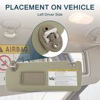 Left Driver Side Sun Visor w/ Mirror for Toyota 4Runner (No. 74320-35A91-E1)