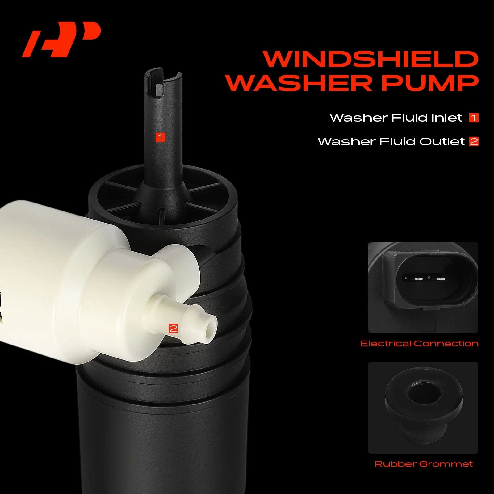Windshield Washer Pump with Rubber Grommet for BMW Mini