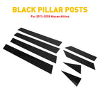 Set of 8 Black Pillar Post Trim Covers for Nissan Altima (2013–2018)