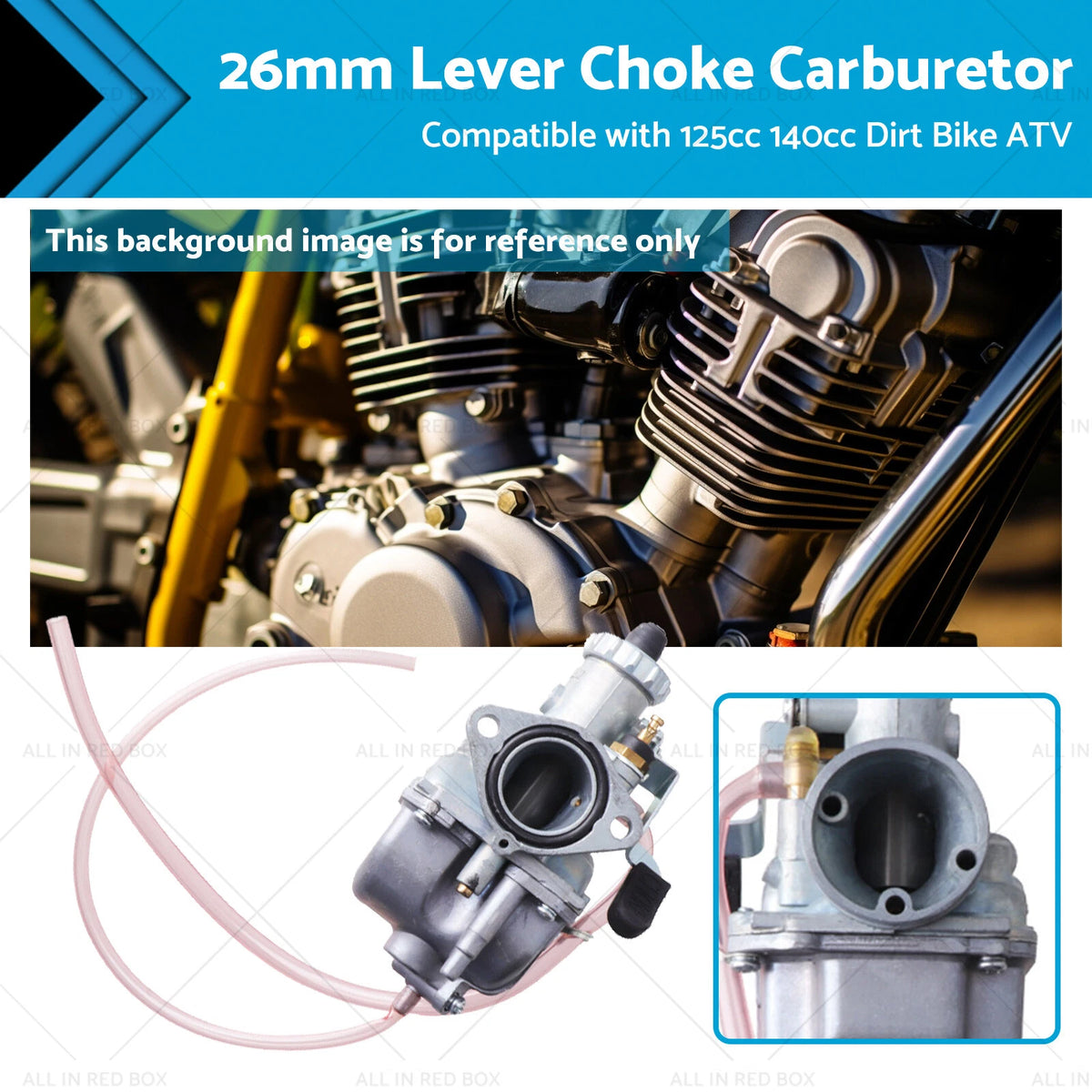 26mm Lever Choke Carb for 125cc 140cc Dirt Bike ATV