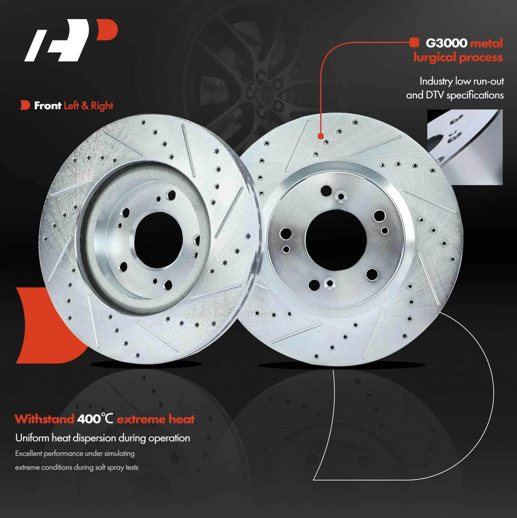 Front Drilled Rotors for Mitsubishi Outlander Lancer Jeep Compass